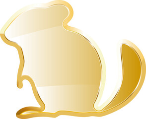 Chinchila gold icon. Isolated on transparent background.