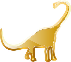 Diplodocus gold icon. Isolated on transparent background. © Oleh
