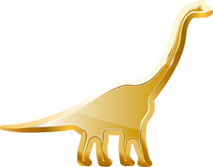 Diplodocus gold icon. Isolated on transparent background. © Oleh
