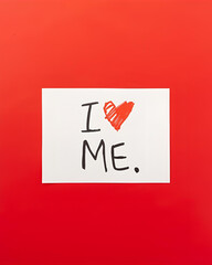 handwritten message, I love me, self-love, self care, positive affirmation, love yourself, empowerment, motivational, inspirational, mental health, wellbeing, self appreciation, self confidence, self 