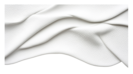 Textured White Fabric with Elegant Draped Folds on Transparent Background
