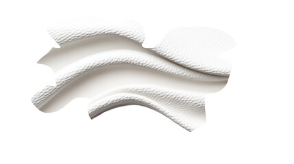 White Textured Leather on Transparent Background