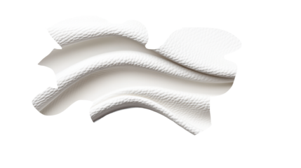 White Textured Leather on Transparent Background