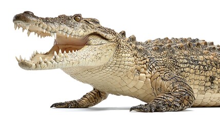Fototapeta premium crocodile with opened mouth isolated on white background