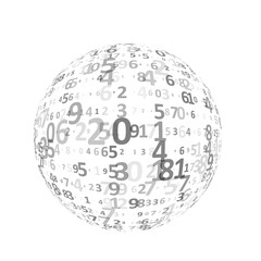 Digital sphere of Numbers: A captivating display of numbers arranged around a spherical form. Exploring the universe of numerical sequences