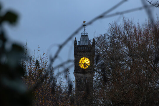 clock tower at night