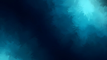 Obraz premium Dark abstract cloudscape with deep navy blue tones and glowing teal mist, forming a moody, atmospheric background with soft textures, depth, and a cinematic, tranquil feel.