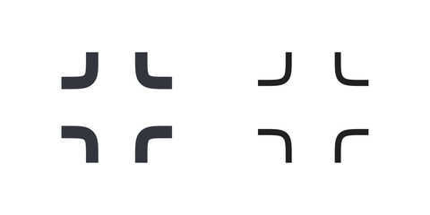 Obraz premium corner crop focus frame icon set camera viewfinder ui pointer minimal vector collection