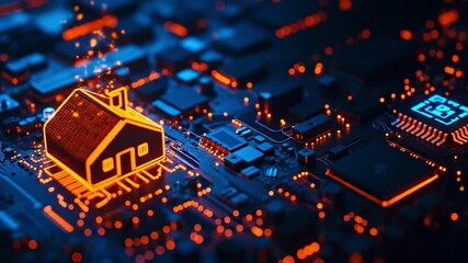 A house on top of a circuit board - Powered by Adobe