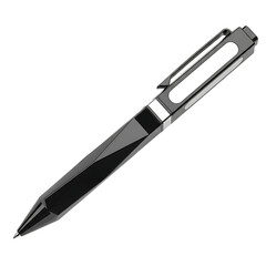 Modern silver mechanical pencil isolated on transparent background