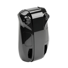 Shiny metal electric shaver isolated on transparent background