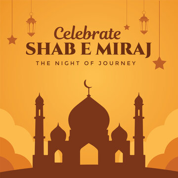 Shab e meraj traditional islamic festival religious social media post