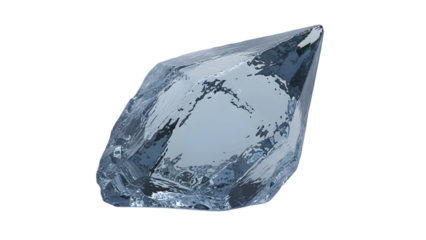 Large clear diamond crystal isolated on a transparent background gemstone