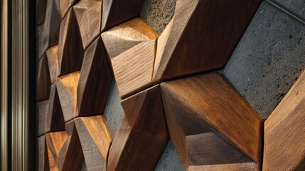 Detailed view of raised 3D engraving on panels emphasizing protruding elements that give a tactile sculptural quality to the design.