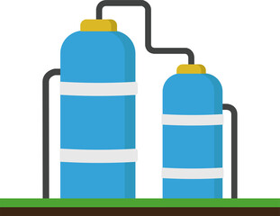 Farm grain silos stand against white background, representing agricultural storage infrastructure, rural industry concept. © PixArtAI