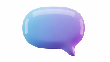 3D Chat Message Icon with Modern UI Style on Transparent Background