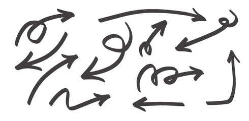 Hand-drawn Arrow Collection A Diverse Set of Illustrated Directional Symbols and Creative Pointers