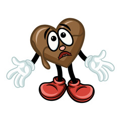 cartoon character chocolate with a shocked expression