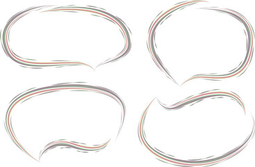 pastel gray pink abstract stroke doodles speech bubbles