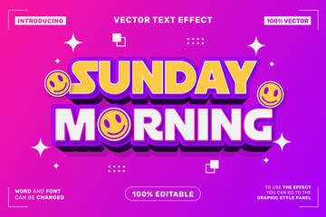 Sunday Morning Editable Vector Text Effect