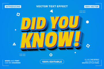 Did You Know Editable Vector Text Effect