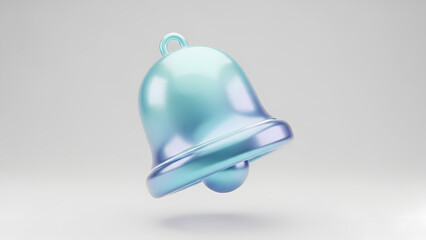 3D Notification Bell Icon for Modern App Interface on Transparent Background