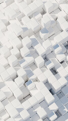 Geometric cube texture with dynamic起伏 surface ideal for tech architecture or data visualization backgrounds, 3d rendering