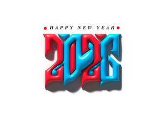 2026 Happy New Year Text Typography Design 