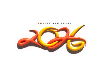 2026 Happy New Year Text Typography Design 
