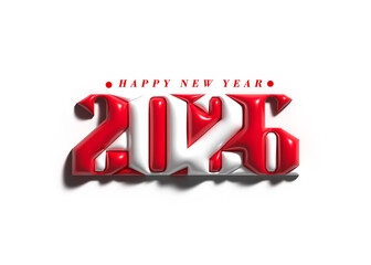 2026 Happy New Year Text Typography Design 