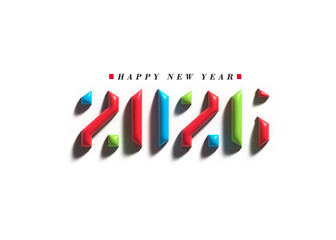 2026 Happy New Year Text Typography Design 