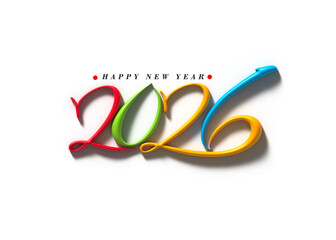 2026 Happy New Year Text Typography Design 