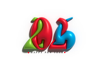 2026 Happy New Year Text Typography Design 