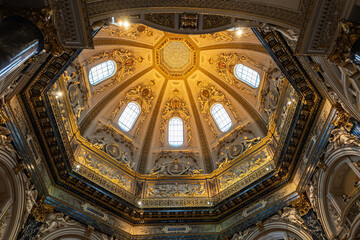 Low angle view of one of the magnificent Renaissance revival domes in the 1891 Kunsthistorisches Museum, Vienna, Austria © Anne Richard