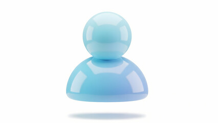 3D User Profile Icon with Clean Modern UI Design on Transparent Background