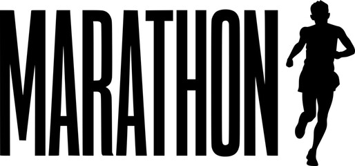Marathon runner art illustration design