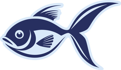 blue fish icon; aquatic symbol; marine icon; simple fish; flat illustration; minimal fish; ocean graphic; blue silhouette; aquatic design; fish emblem; marine badge; clean icon; stylized fish; ocean s