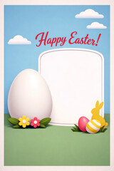 Easter Celebration with Eggs and Bunny