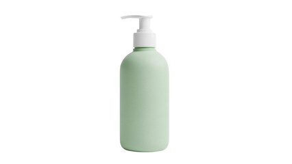 Isolated green plastic container with pump dispenser for hand sanitizer and soap lotion