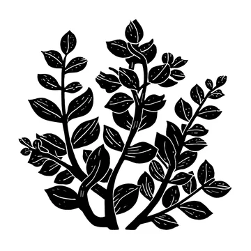 Minimal vine silhouette pattern on white background