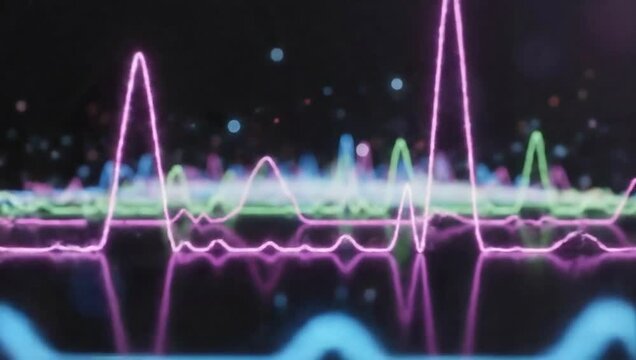Dynamic Neon Sound Wave Equalizer Abstract Music Background Loop
