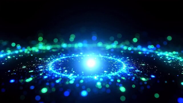 Abstract glowing circular light pattern