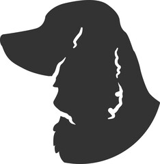 Black retriever dog silhouette with wavy ears