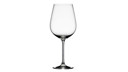 Isolated elegant wine glass for red wine, stemware on neutral background, glassware