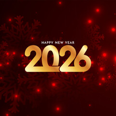 Modern Happy new year 2026 golden text background