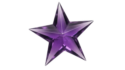 Obraz premium Isolated purple star with many facets, polished crystal gem-like quality for jewelry making