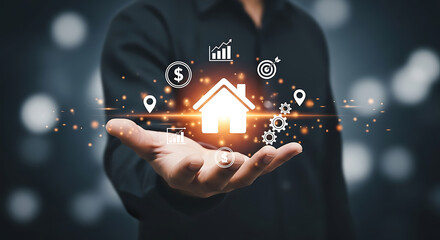 Real Estate Investment Strategy Concept Financial growth future home investment idea