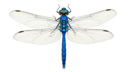 Isolated Dragonfly, detailed insect with outstretched wings, entomology, study specimen