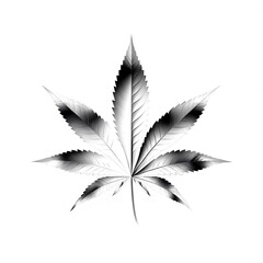 Naklejka premium Clean cannabis leaf stencil minimal style
