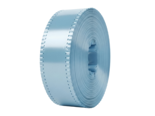 Isolated medical packaging roll, blue pharmaceutical wrapping material for sterile products